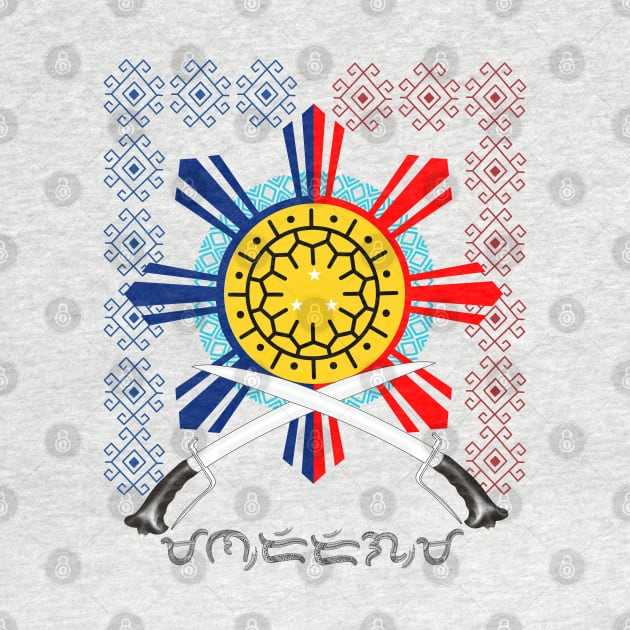 Philippine Sun / Philippine Swords (Ginunting) / Baybayin word Mandirigma (Warrior) by Pirma Pinas